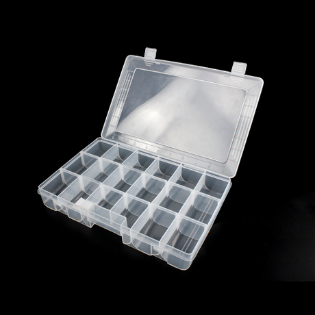 21856 可调节 18 格透明塑料储物盒